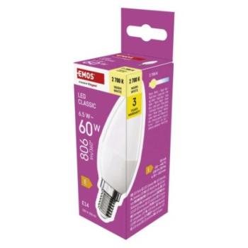 LED izzó Classic gyertya / E14 / 6,5 W (60 W) / 806 lm / Meleg fehér kép