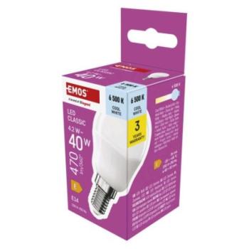 LED izzó Classic Mini Globe / E14 / 4,2 W (40 W) / 470 lm / Hideg fehér kép