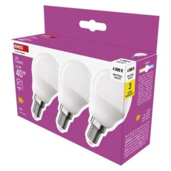 LED izzó Classic Mini Globe / E14 / 4,2 W (40 W) / 470 lm / Természetes fehér kép