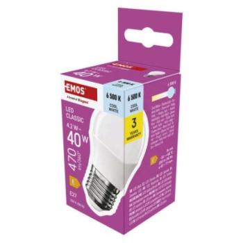 LED izzó Classic Mini Globe / E27 / 4,2 W (40 W) / 470 lm / Hideg fehér kép