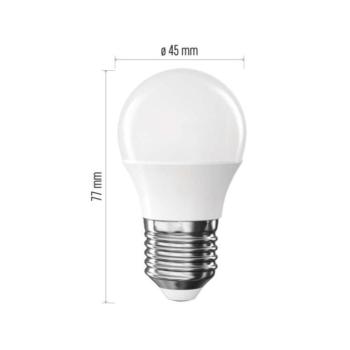 LED izzó Classic Mini Globe, E27, 4,2 W (40 W), 470 lm, Természetes fehér, 4000K, 230V, CRI>80, EMOS, ZQ6E23 kép