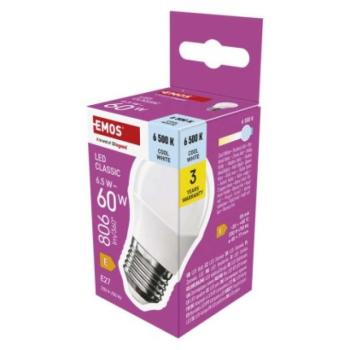 LED izzó Classic Mini Globe / E27 / 6,5 W (60 W) / 806 lm / Hideg fehér kép
