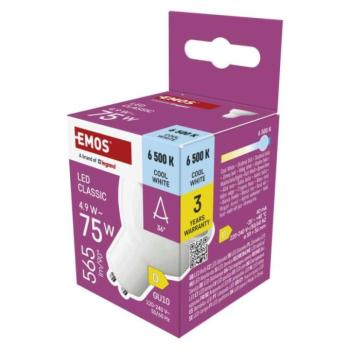 LED izzó Classic MR16 fehér/ GU10 / 4.9 W (75 W) / 565 lm / Hideg fehér kép