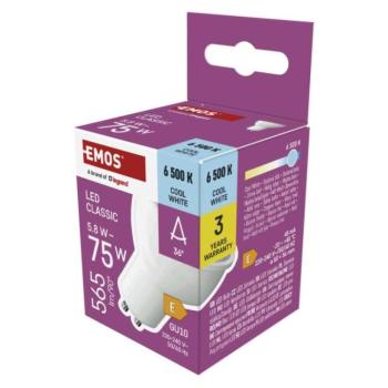 LED izzó Classic MR16 fehér/ GU10 / 5,8 W (75 W) / 565 lm / Hideg fehér kép