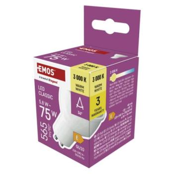 LED izzó Classic MR16 fehér/ GU10 / 5,8 W (75 W) / 565 lm / Meleg fehér kép