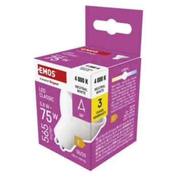LED izzó Classic MR16 / GU10 / 5,8 W (75 W) / 565 lm / Természetes fehér kép