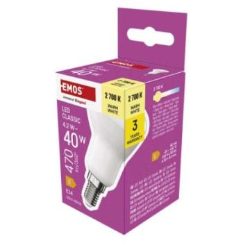 LED izzó Classic R50 / E14 / 4,2 W (40 W) / 470 lm / Meleg fehér kép