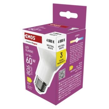 LED izzó Classic R63 / E27 / 5,9 W (60 W) / 806 lm / Neutralna bijela kép