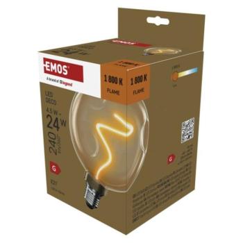 LED izzó DECO CG125A, E27, 4,5 W (24 W), 240 lm, borostyán, 1800K, 230V, CRI>80, EMOS, Z50B11 kép