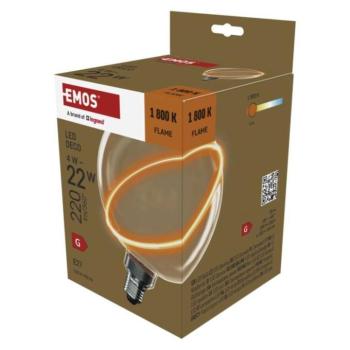 LED izzó DECO G130SRA, E27, 4 W (22 W), 220 lm, borostyán, 1800K, 230V, CRI>80, EMOS, Z5CS11 kép