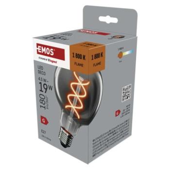 LED izzó DECO SMOKED G95, E27, 4,5 W (19 W), 180 lm, borostyán, 1800K, 230V, CRI>80, EMOS, Z52311 kép