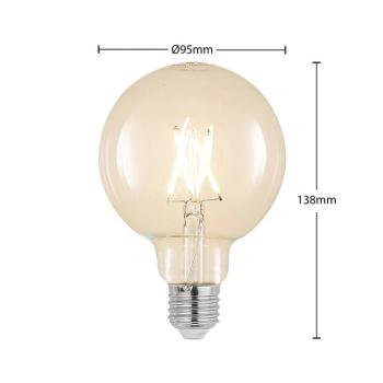 LED izzó E27 4 W 2700 K G95 gömb átlátszó 2-es kép