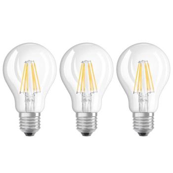 LED-izzószálas lámpa E27 7W, meleg fehér, 3 db-os készlet