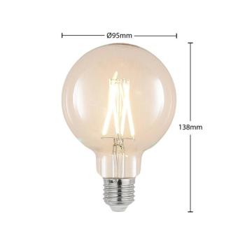 LED izzó E27 8 W 2700 K G95 gömb átlátszó 2-es kép