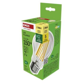 LED izzó Filament A70 / E27 / 11.6 W (150 W) / 2 452 lm / meleg fehér / A CLASS kép