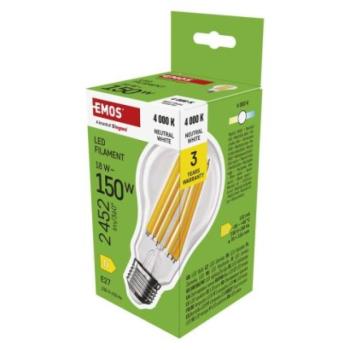 LED izzó Filament A70 / E27 / 18 W (150 W) / 2452 lm / Természetes fehér kép