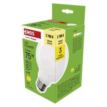 LED izzó Filament G95 / E27 / 7,8 W (75 W) / 1055 lm / Meleg fehér kép