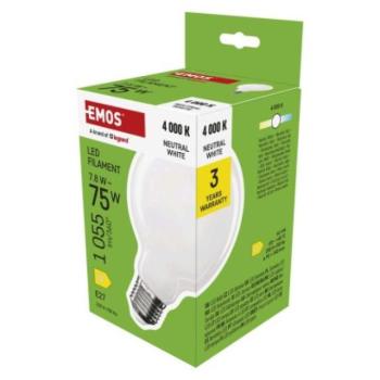 LED izzó Filament G95 / E27 / 7,8 W (75 W) / 1055 lm / Természetes fehér kép