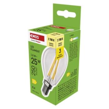 LED izzó Filament Mini Globe / E14 / 1,8 W (25 W) / 250 lm / Meleg fehér kép