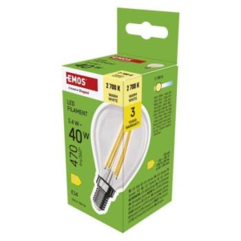 LED izzó Filament Mini Globe / E14 / 3,4 W (40 W) / 470 lm / Meleg fehér kép