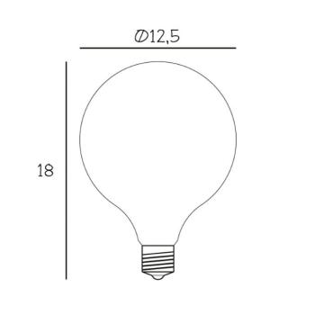 LED izzó, E27, Ø 12,5 cm, matt, 5 W, 2 200 K kép