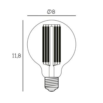 LED izzó, E27, átmérő 8 cm, 3,6 W, 2200 K, dimmelhető kép