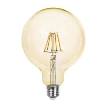 LED izzó gömb alakú E27, 6w, 2200K, meleg fehér, 550lm, 300°, borostyán, CRI>80, V-TAC, 214473 kép