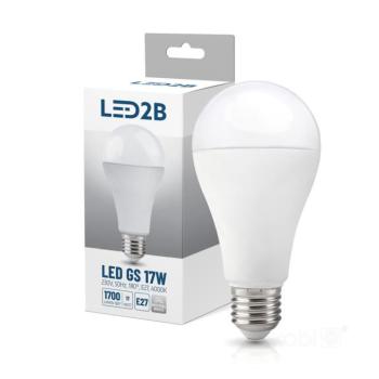 LED izzó GS 17W E27 4000K LED2B, természetes fehér, CRI≥80, KOBI-004296 kép
