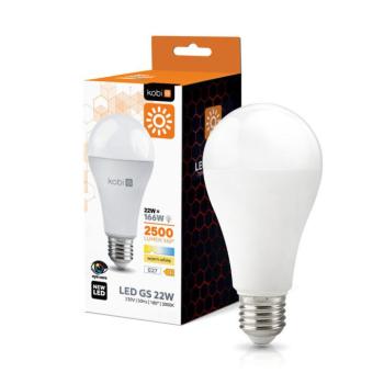 LED izzó GS 22W E27 3000K meleg fehér, CRI≥80, KOBI-004298 kép