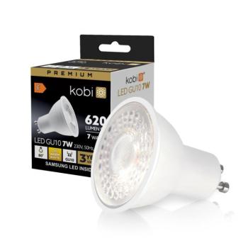 LED izzó GU10 7W 3000K Kobi Prémium, meleg fehér, 630lm, CRI≥80, KOBI-001227 kép