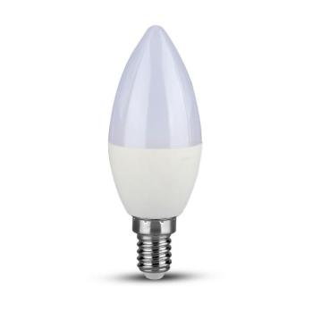 LED izzó gyertya alakú E14 PRO, 7w, 3000K, meleg fehér, 600lm, 200°, fehér, CRI>80, V-TAC, 111 kép