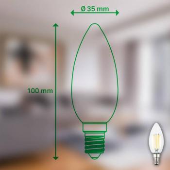 LED izzó gyertya E14 4W világos 3000K 840 lm EEK A 2er kép