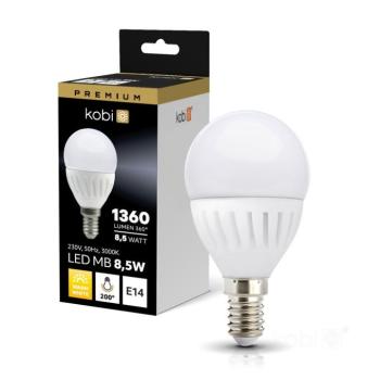 LED izzó MB E14 3000K Kobi Prémium, 8,5W, meleg fehér, 1360lm, CRI≥80, KOBI-004455 kép
