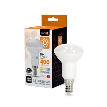 LED izzó R50 5W E14 4000K természetes fehér, 400lm, CRI≥80, KOBI-001353 kép