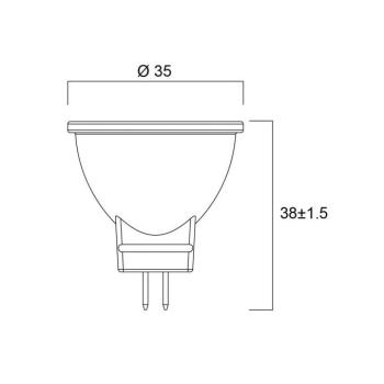 LED izzó RETRO, GU4 MR11, 4 W, 830, 345 lm, 36° kép
