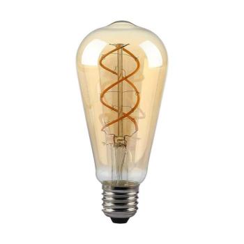 LED izzó ST64 E27, 4,8w, 1800K, meleg fehér, 250lm, 300°, borostyán, CRI>80, V-TAC, 217416 kép