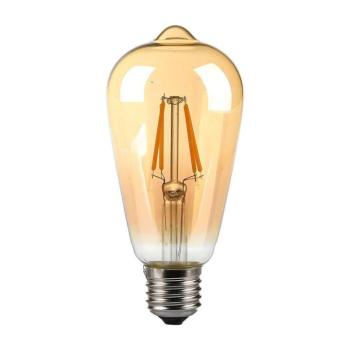 LED izzó ST64 E27, 4w, 2200K, meleg fehér, 350lm, 300°, borostyán, CRI>80, V-TAC, 214361 kép