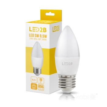 LED izzó SW E27 3000K LED2B, 9W, meleg fehér, 806lm, CRI≥80, KOBI-001304 kép
