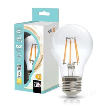 LED izzószálas hatású izzó FGS 12W E27 3000K Kobi 360 Line, meleg fehér, 1521lm, CRI≥80, KOBI-004085 kép