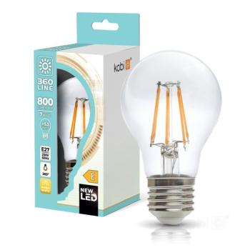 LED izzószálas hatású izzó FGS 7W E27 3000K Kobi 360 Line, meleg fehér, 806lm, CRI≥80, KOBI-001138 kép