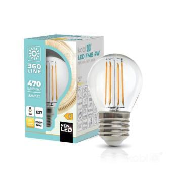 LED izzószálas hatású izzó FMB E27 4W 3000K Kobi 360 Line, meleg fehér, 470lm, CRI≥80, KOBI-001146 kép