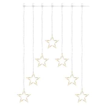 LED karácsonyi fényfüggöny – 7 csillag, 67×125cm, kültéri és beltéri, meleg fehér kép