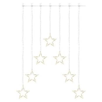 LED karácsonyi fényfüggöny – 7 csillag, 67x125cm, kültéri és beltéri, meleg fehér kép