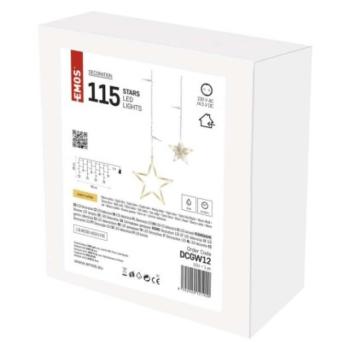 LED karácsonyi fényfüggöny – csillagok, 185x105 cm, beltéri, meleg fehér kép