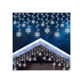 LED karácsonyi kültéri fényfüggöny 224 LED 3,5x0,75 m IP44 hideg fehér gl-58916 kép