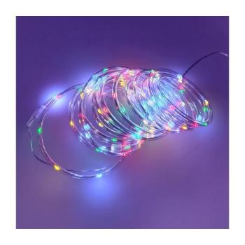 LED karácsonyi kültéri fényfüzér 100xLED/3xAA 5,45 m IP44 többszínű 028 0000619 kép
