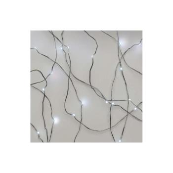 LED karácsonyi nano fényfüzér, ezüst, 10 m, kültéri és beltéri, hideg fehér, időzítő, IP44, EMOS, D3AC01 kép