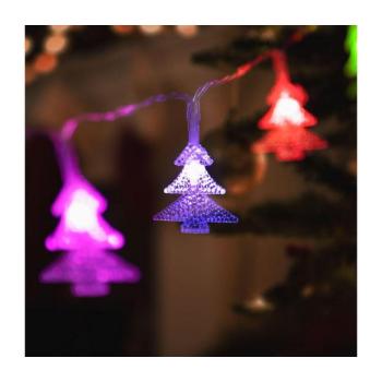 LED fényfüzér – színes fenyőfa – 20 LED – 2,3 méter – 3 x AA kép