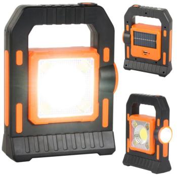 LED kempinglámpa, napelemes, narancs kép
