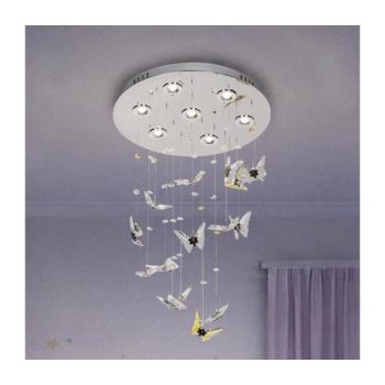 LED kristály mennyezeti lámpa MURU LED/24W/230V, átm. 40 cm, fényes króm + távirányító N3031 kép